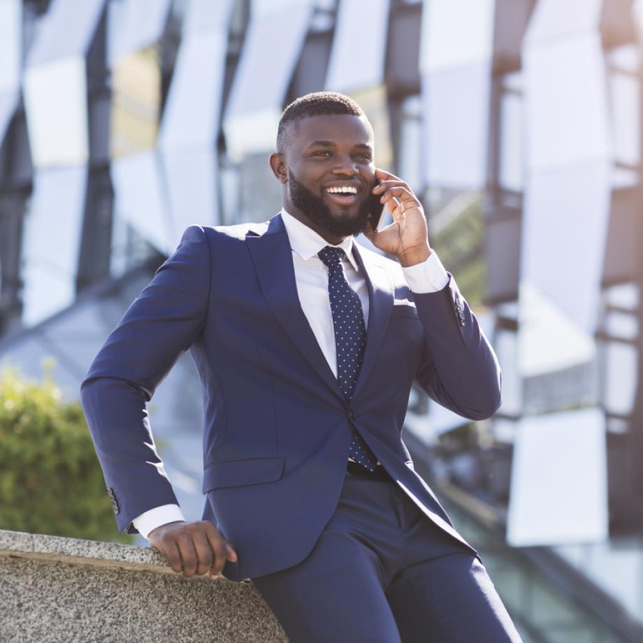 man talking on cell phone