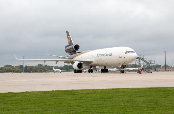 UPS Cargo plane on LAN cargo ramp